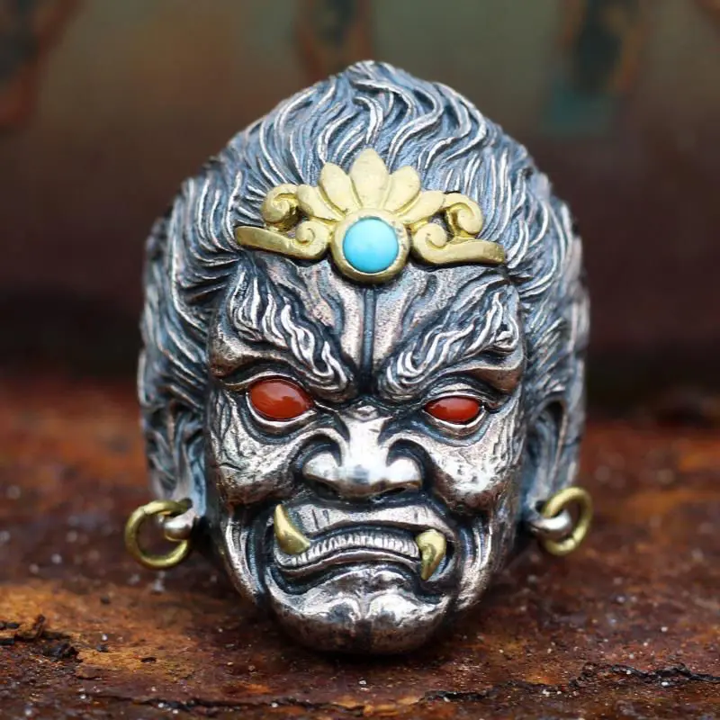 

Retro Domineering Evil Succubus Cool Men's Ring Adjustable Ethnic Handmade Jewelry Party Gift