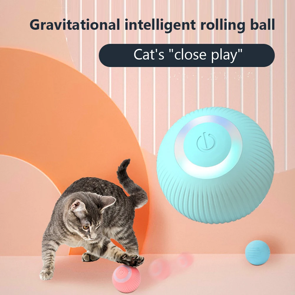 

Умные интерактивные игрушки для кошек, автоматические электрические роликовые шарики для кошек, перезаряжаемый гравитационный мяч для кот...
