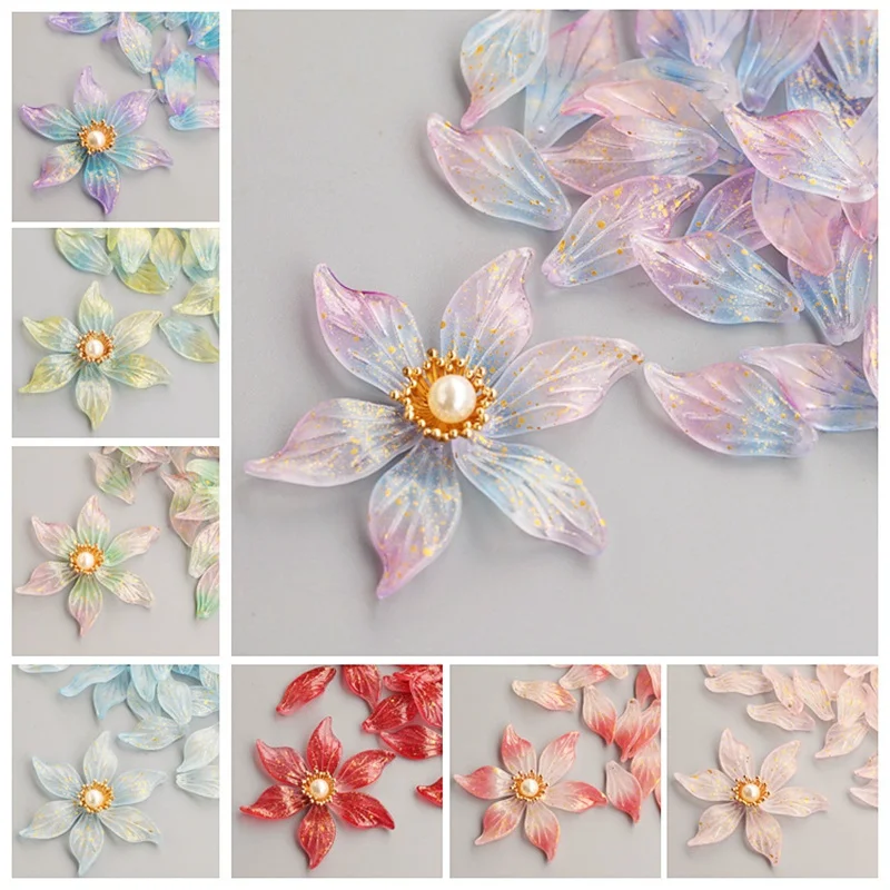 10 шт., стеклянные подвески в форме лепестков листьев, 14 х30 мм