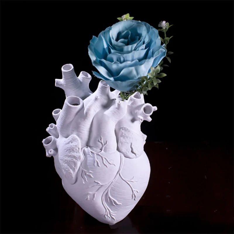 

Современные декоративные вазы для цветов с черным сердцем, каучуковый горшок для растений с белым корпусом, подставка для каучука, эстетиче...