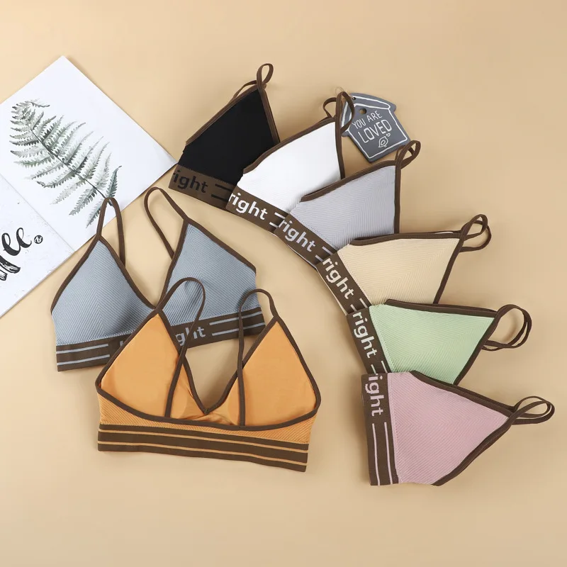 

V Neck Camisole Beauty Back Brassiere Triangle Cup Wireless Seamless Tube Top Women's Sexy Underwear 2022 New