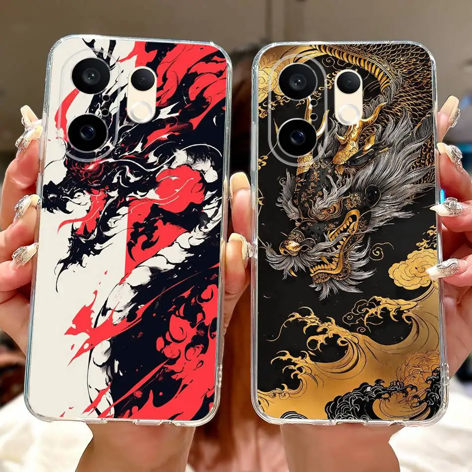 Фото Чехол для телефона Vivo S30 Pro Mini V2465A Cool Dragon Tiger с росписью для Vivo S30Pro Mini 5G, мягкие силиконовые чехлы из ТПУ №1