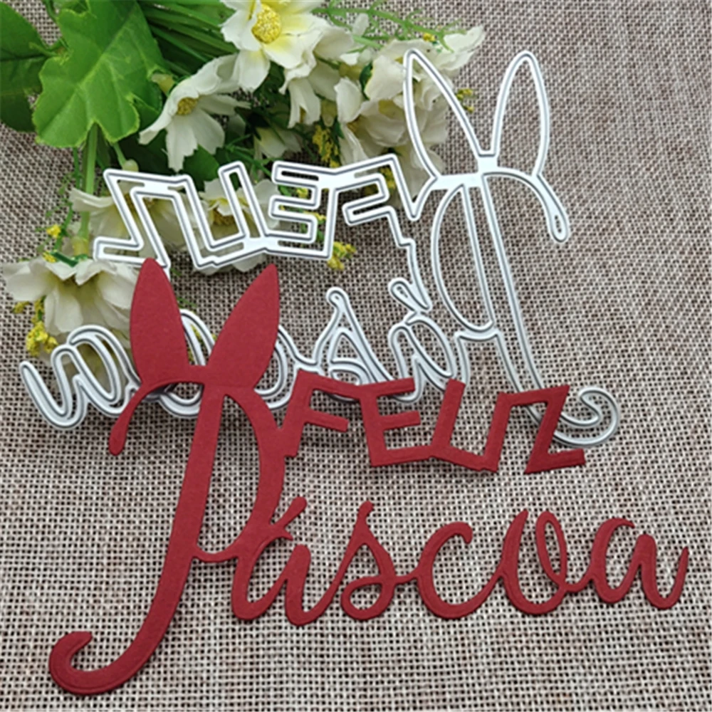 

New happy Easter lace Metal Cutting Dies Stencils For DIY Scrapbooking Decorative Embossing Handcraft Template