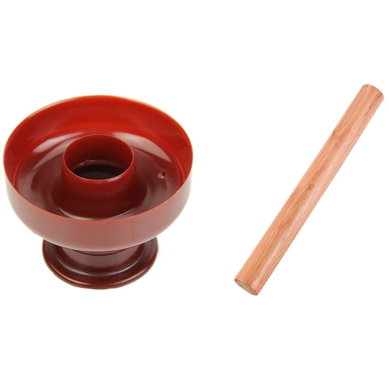 

Деревянная скалка для теста и муки, длина 9,2 дюйма, цвет дерева и цвет красного вина, фотоформа в виде пончика, десерты для торта