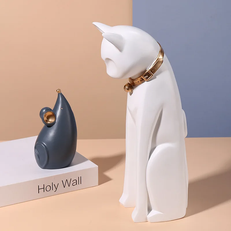 

Creative Nordic home resin fat cat ornaments bedroom desktop decorations soft home crafts