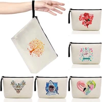ladies fashion cosmetic bag 2022 new color series printing wallet cosmetics sundries portable storage bags travel clutch