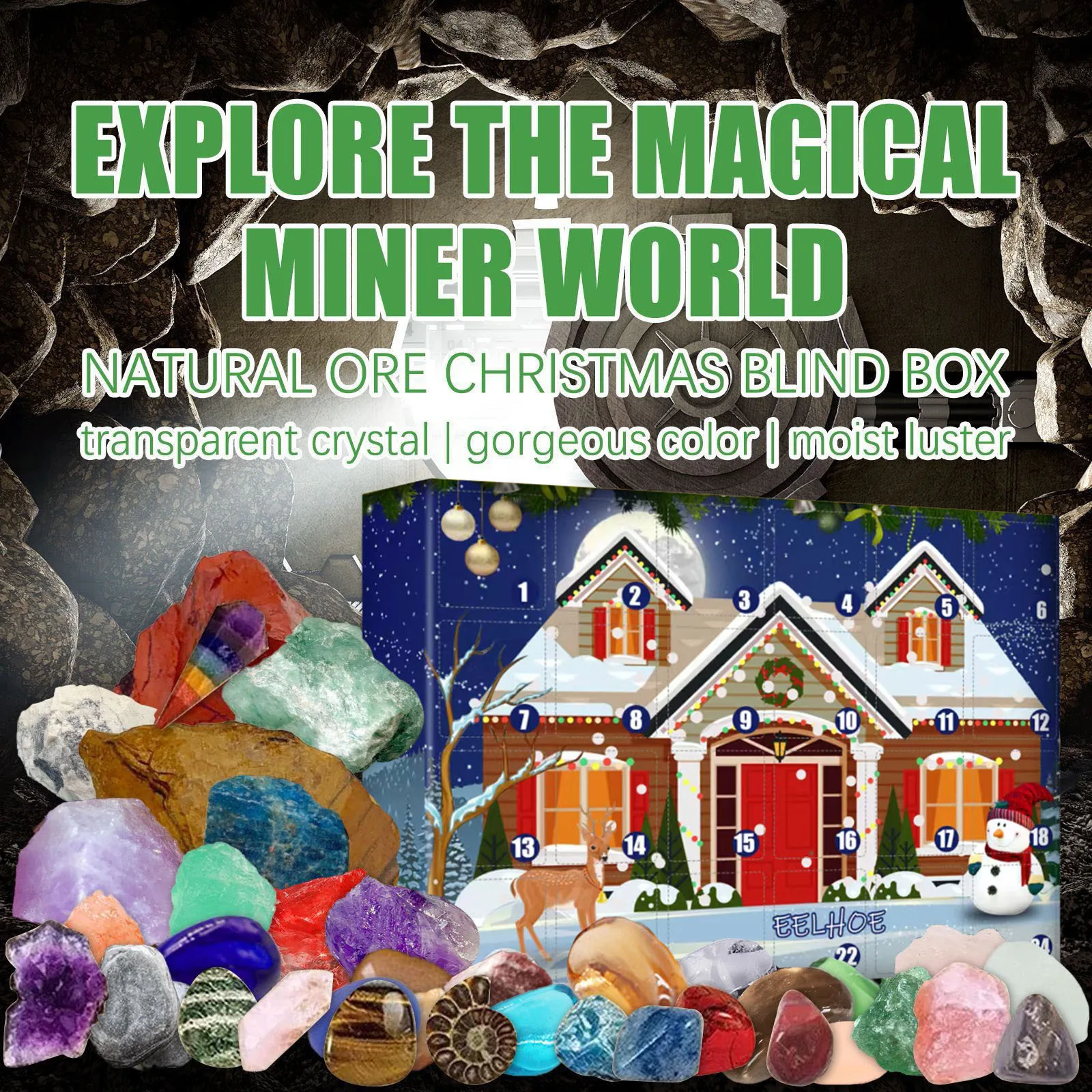 

24 шт., детский календарь для создания минералов