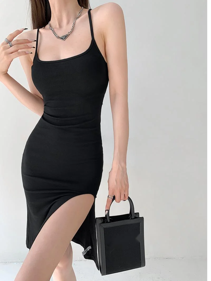 

Новинка 2023, сексуальное облегающее женское летнее платье womдиагональю 1MH9 с открытой спиной и Боковым Разрезом