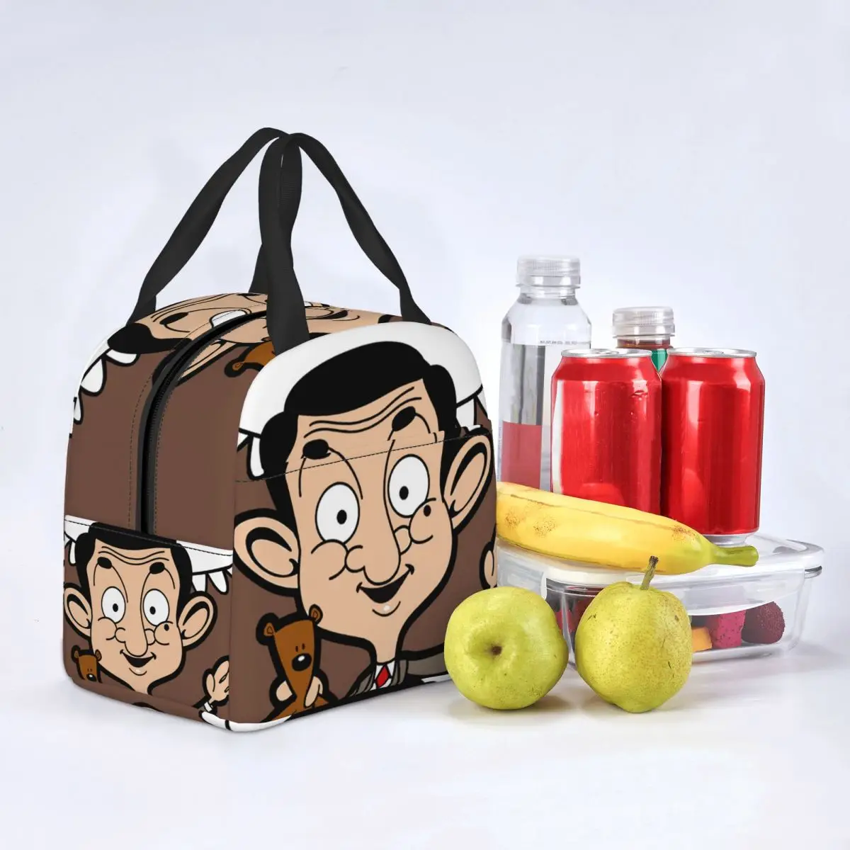 Mr Bean British Comedy Cartoon Tv Resuable Lunch Boxes Women Waterproof Cooler Thermal Food Insulated Lunch Bag Children Student images - 6