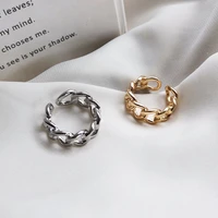 lats gold color plating chain shape rings for women men vintage gothic chunky hip hop ring antique jewelry accessory
