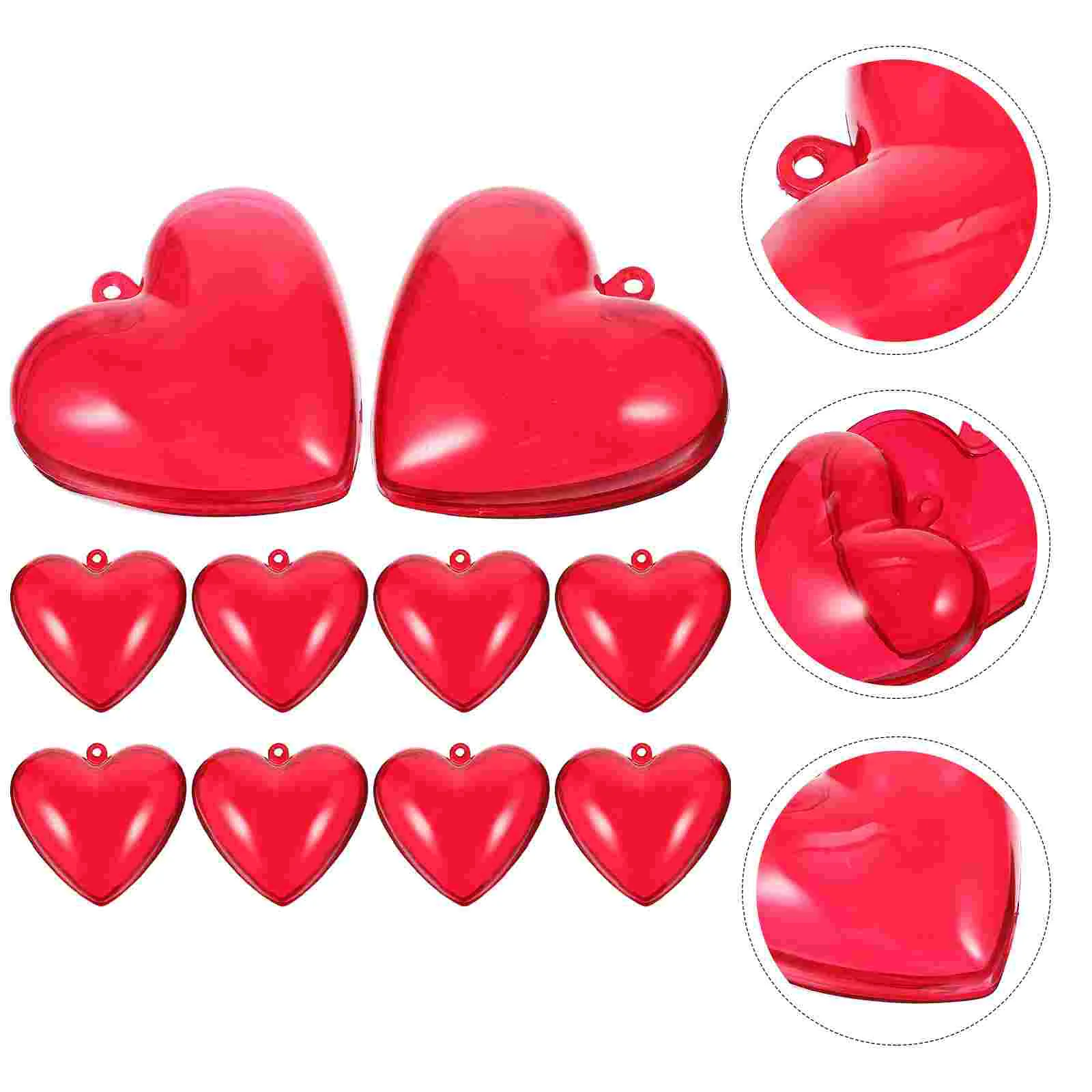 

10 Pcs Prom Gifts Love Box Decorative Bauble Ball Fillable Heart Shaped Ornament Christmas Valentine Balls Party Ornaments