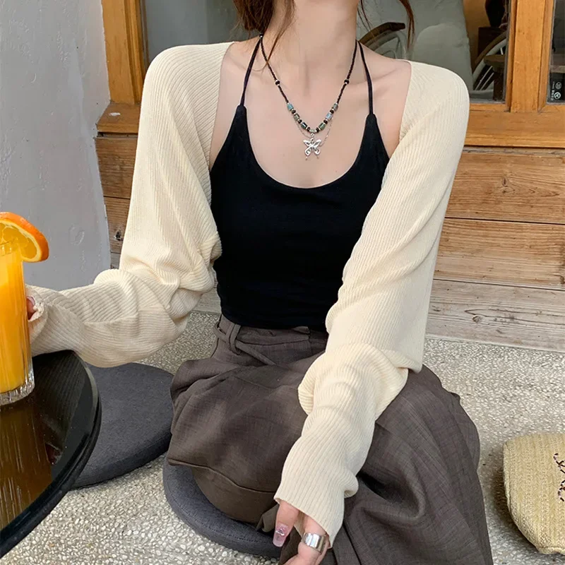 Крекер цвета хаки ледяной шелк солнцезащитный кардиган женское тонкое летнее