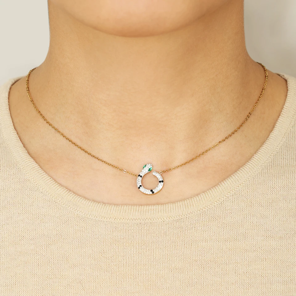 Комплект из колье и серёг нержавеющей стали