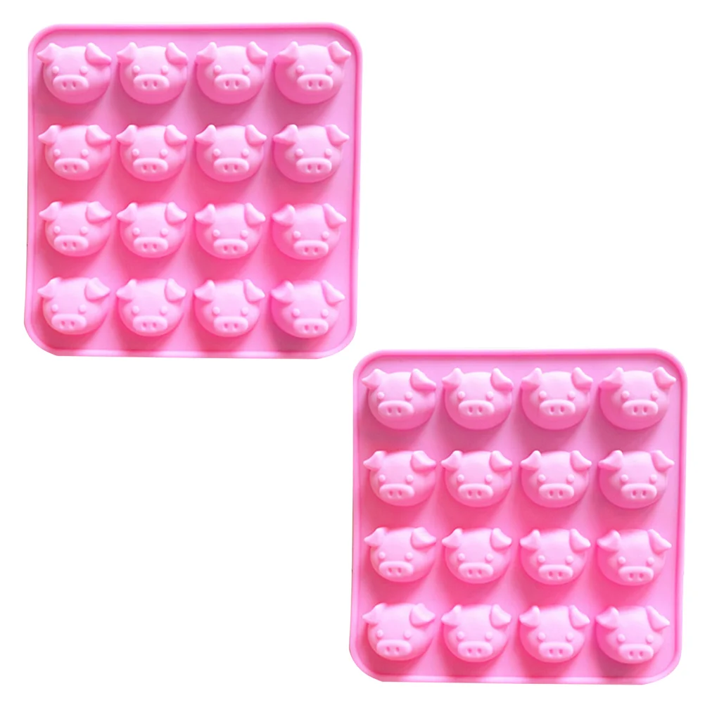 

2 Silicone Mold Piglet Candy Fondant Molds Pastry Mold Cube Tray Mould Cake Decorating Tool for Home Kitchen
