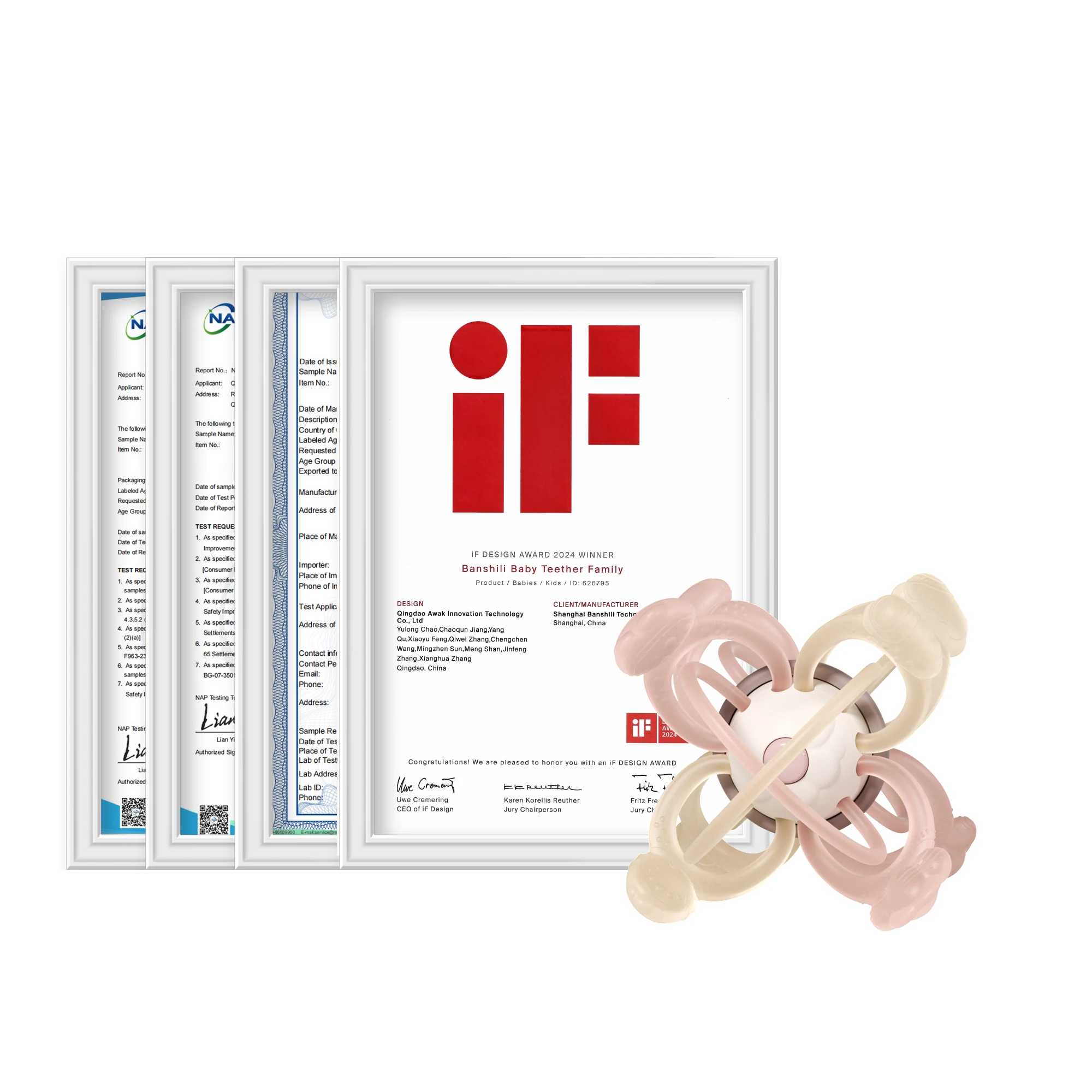 BANSHILI Baby Manhattan Ball детский прорезыватель мясорубка с ручным захватом погремушка