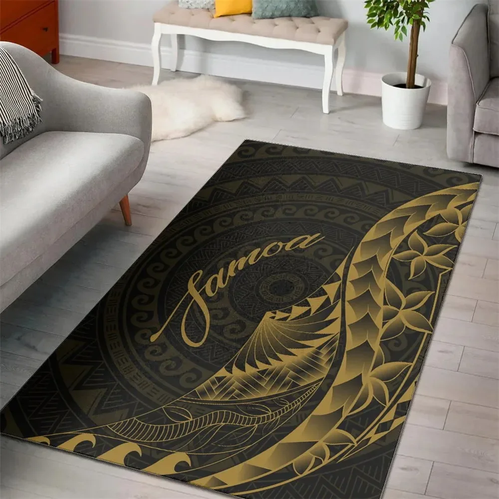 HX Fast Samoa Area Rug Полинезийский энтузиазм Татуировка узор 3D печатные ковры для