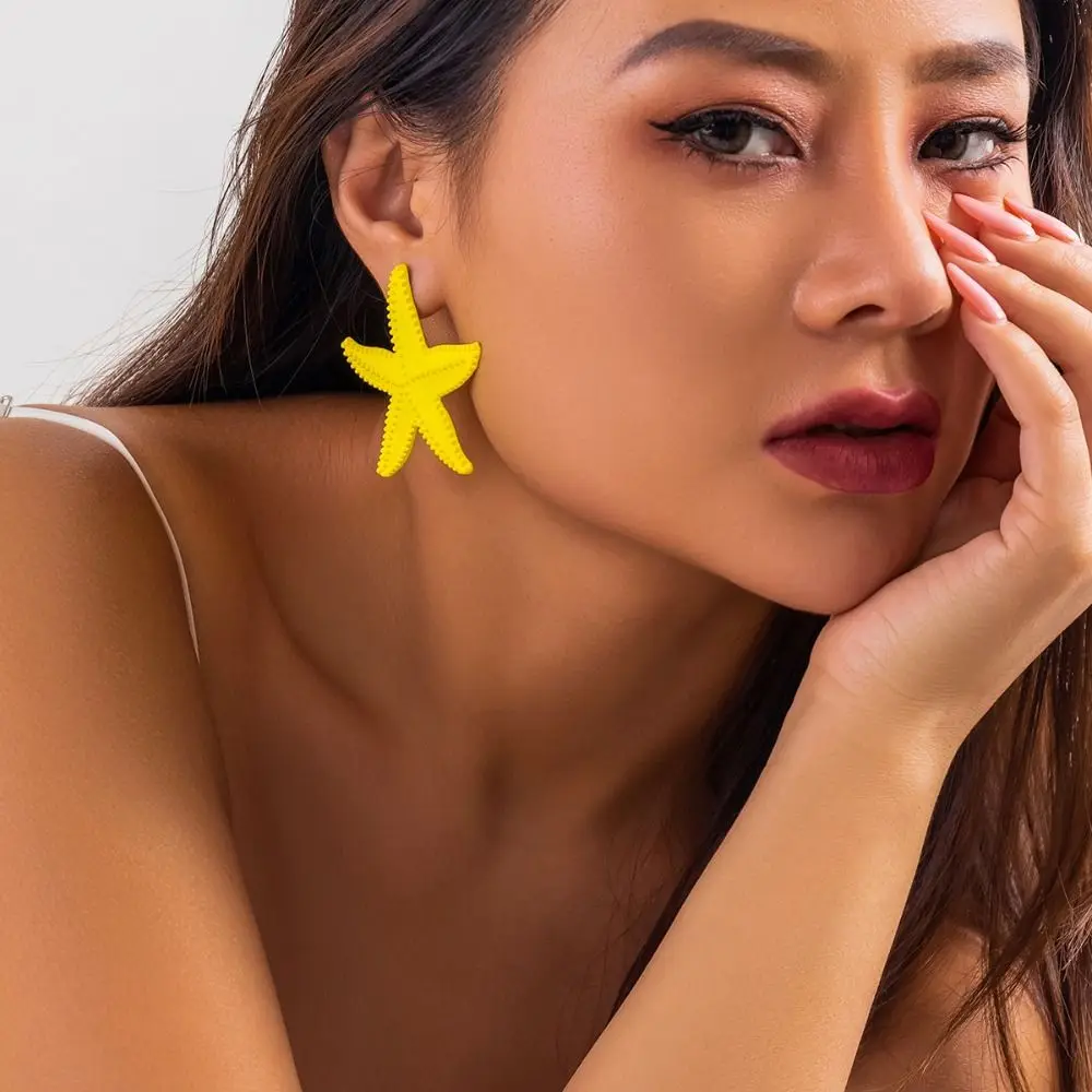 Женские серьги-гвоздики из сплава простые ювелирные украшения в виде морской