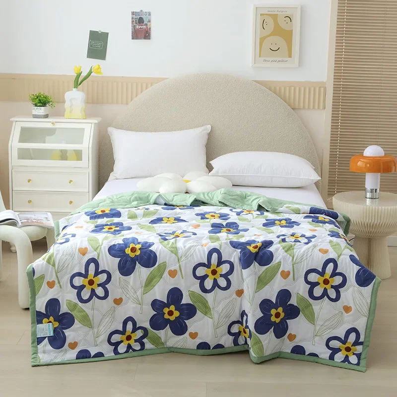 

Двойное одеяло, летнее охлаждающее одеяло из мытого хлопка, машинная стирка, двойное одеяло для кровати, тонкое одеяло с кондиционированием воздуха, покрывало