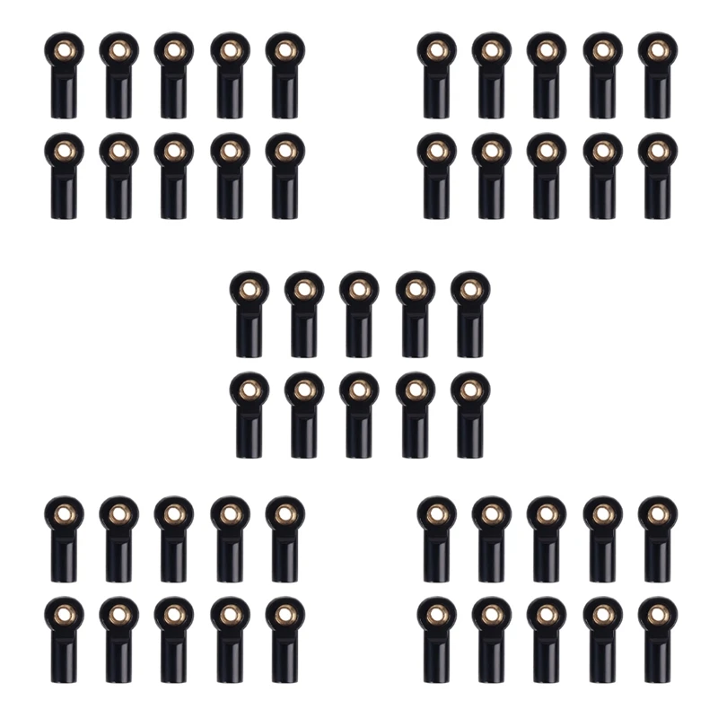 

50 шт. металлический конец рулевой тяги M3, шаровой шарнир для радиоуправляемого автомобиля 1/10 AXIAL SCX10 D90 D110 Tamiya CC01, черный