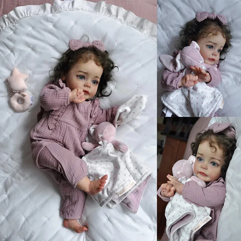 

24-дюймовая уже окрашенная готовая Кукла Реборн, принцесса Сью-Сью, 3D Кожа, видимые вены, волосы ручной работы, Высококачественная кукла ручн...