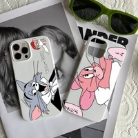 ute cartoon couple t toms and j jacs phone case white fundas shell cover for iphone 6 6s 7 8 plus xr x xs 11 12 13 mini pro max