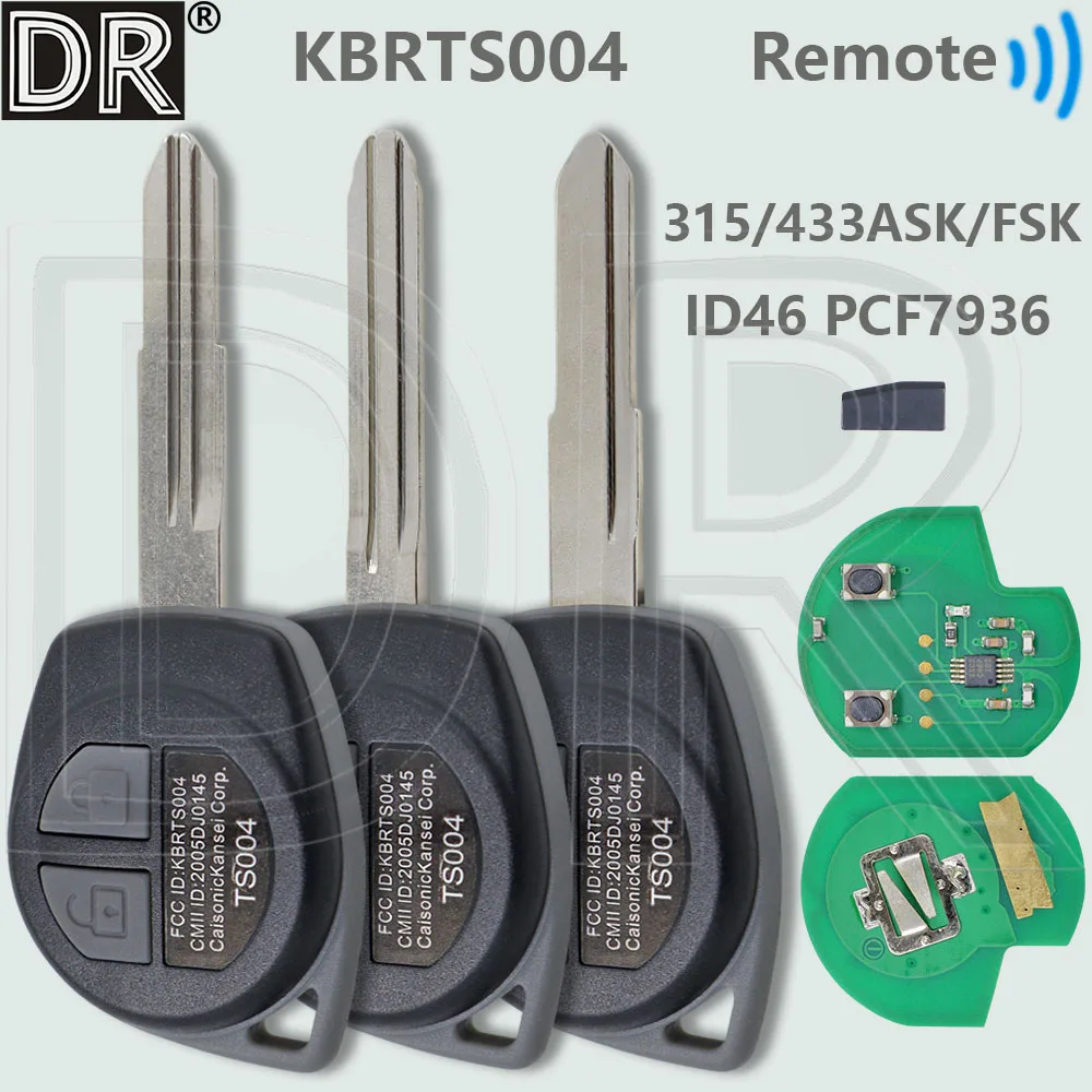 DR KBRTS004 ID46 PCF7936 чип 315/433 ASK/FSK автомобильный дистанционный ключ для Suzuki Swift SX4 Vitara JIMNY