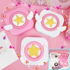 Японские Мультяшные контактные линзы с крыльями сакурыПереносной Контейнер для хранения очков с зеркалом подарок для студентов и девочек