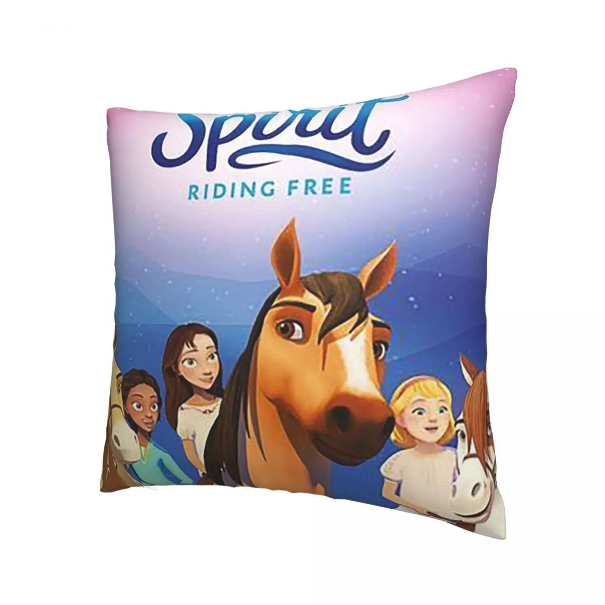 Cute Spirit Riding Free Pillowcase Soft Polyester Cushion Cover Gift Pillow Case Seater Zippered 45X45cm |