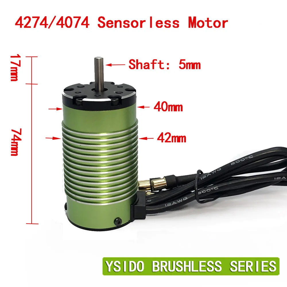 Фото 4274 YSIDO 1:8, 1400 кв, 2200 кв, 2600 кВ, 3600 кв, бесщеточный, для 1/8 лодки, автомобиля, Monster №2