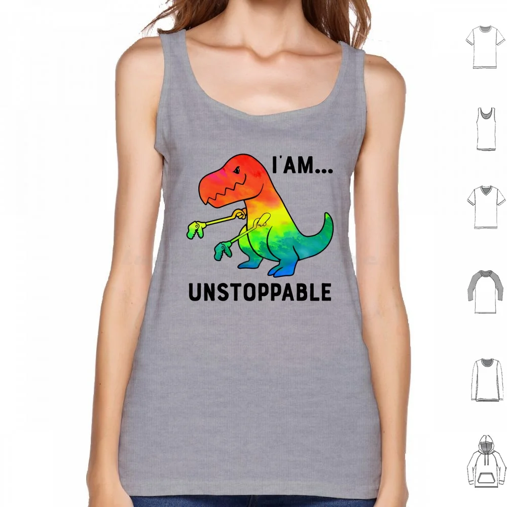 

I Am Unstoppable T-Rex Dinosaur Tank Tops Vest Sleeveless Funny T Rex Cute T Rex Dino Dinosaur I Am Unstoppable Trex T Rex