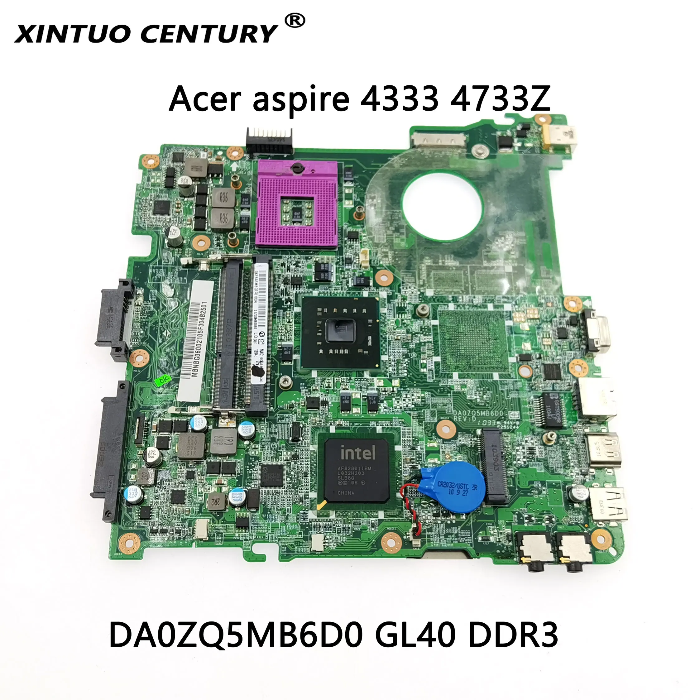 

Материнская плата, для acer aspire 4333, 4733Z, emachines D528, D728, MBNBG06002, DA0ZQ5MB6D0 GL40, DDR3, 100%