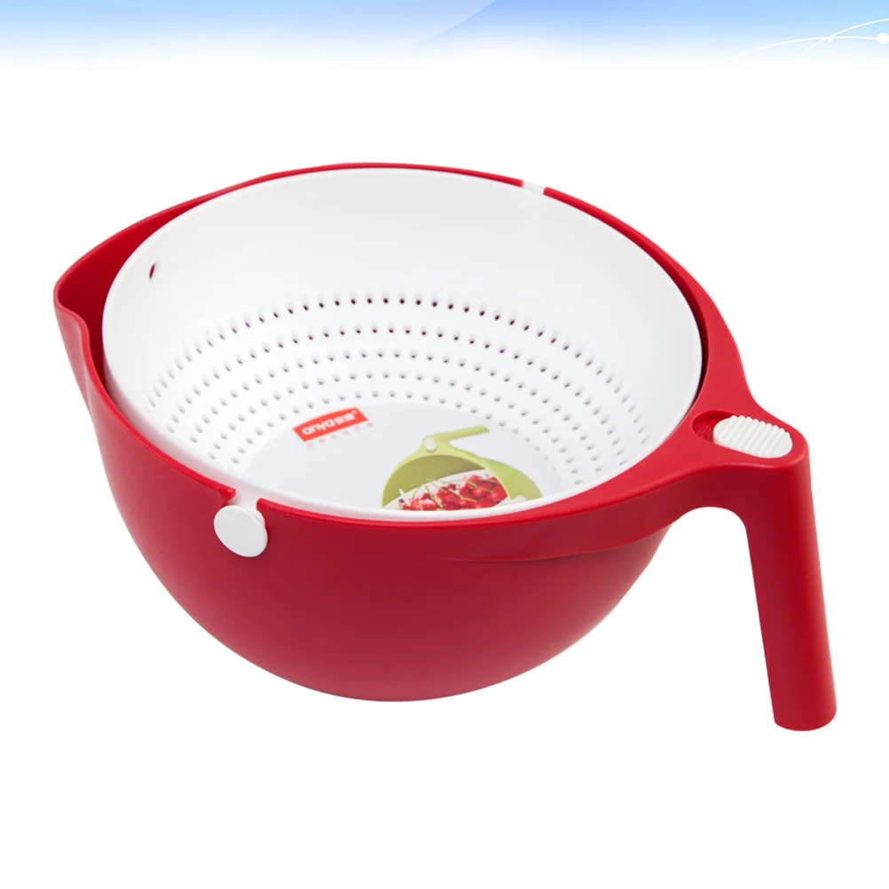 

Washing Fruit Artifact Rice Washer Strainer Bowl Plastic Drain Vegetable Basket
