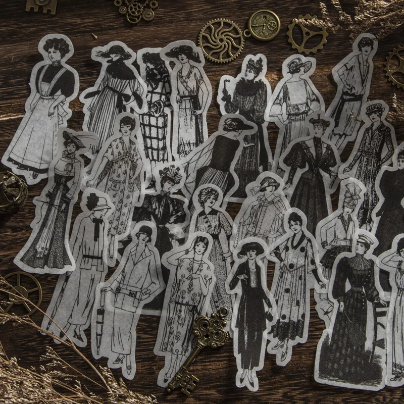 

100 шт./упаковка, женские наклейки в стиле ретро