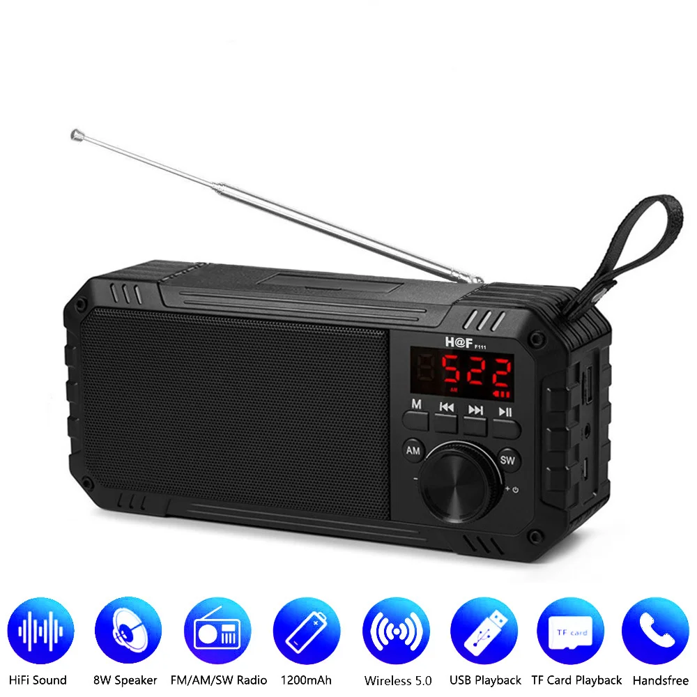 

2023 New Bluetooth-compatible Speaker Portable Radio Receiver Bass Subwoofer USB Speakers With FM AM TF Recommend