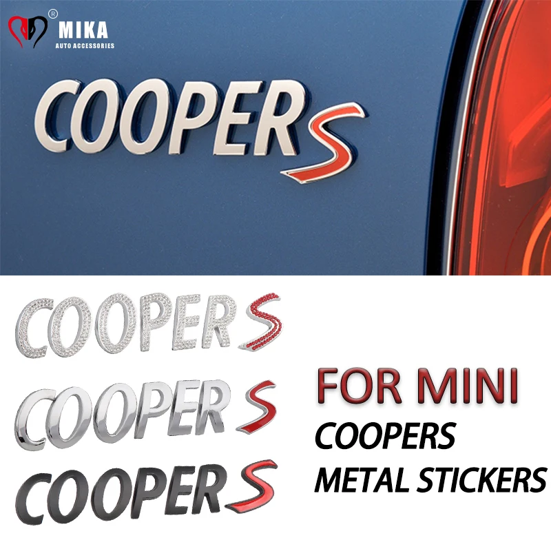 

For Mini Cooper S R55 R56 R60 F55 F56 F60 Car Metal Letter Emblem 3D Stickers Rear Trunk Body Decals Auto Part Car Accessories