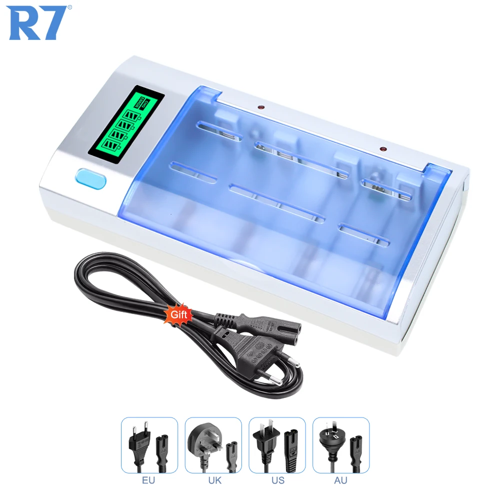 

Rechargeable LCD Display Smart Screen Battery Charger For 1.2v Ni-MH NI-CD AA/AAA/C/D/9V Size Batteries
