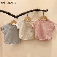 baby clothes casual striped tshirts kids newborn clothing summer short sleeve toddler baby costume 0 18m childrens top outfits