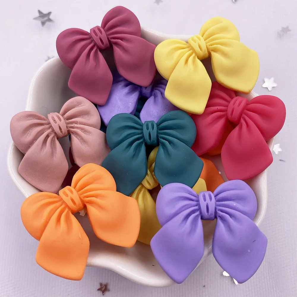 Кавайный красочный мультяшный бант из смолы с плоским задником 10 шт. альбом для