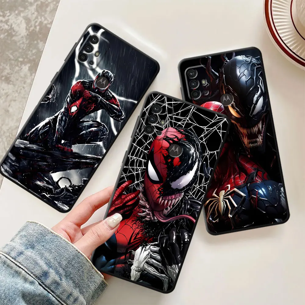 Marvel Spider Man Venom Phone Case for Motolora G73 G22 G72 G71 G32 G52 G30 G31 G50 G51 G60 G60S 5G Soft Cover