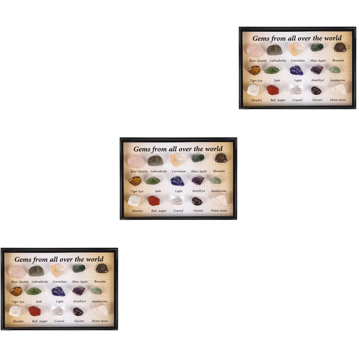 

3 Sets of Natural Stone Ornament Natural Stone Specimen Display Stone Decor