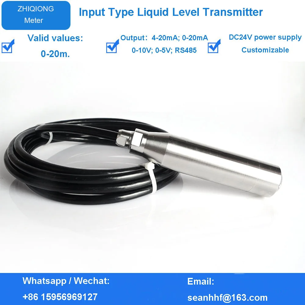 

2022 New Version Input Type Liquid Level Transmitter Level Gauge Probe Anti-corrosion and Waterproof Liquid Level Sensor 4-20mA