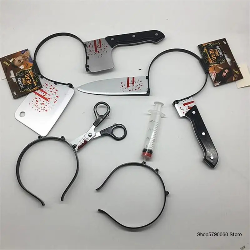 

Halloween three-dimensional hair accessories tidy simulation toy plastic head knives scissors Halloween decoration props