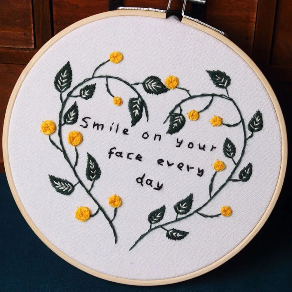 Набор для вышивки с обручем цветочным орнаментом сделай сам рукоделие домашнее