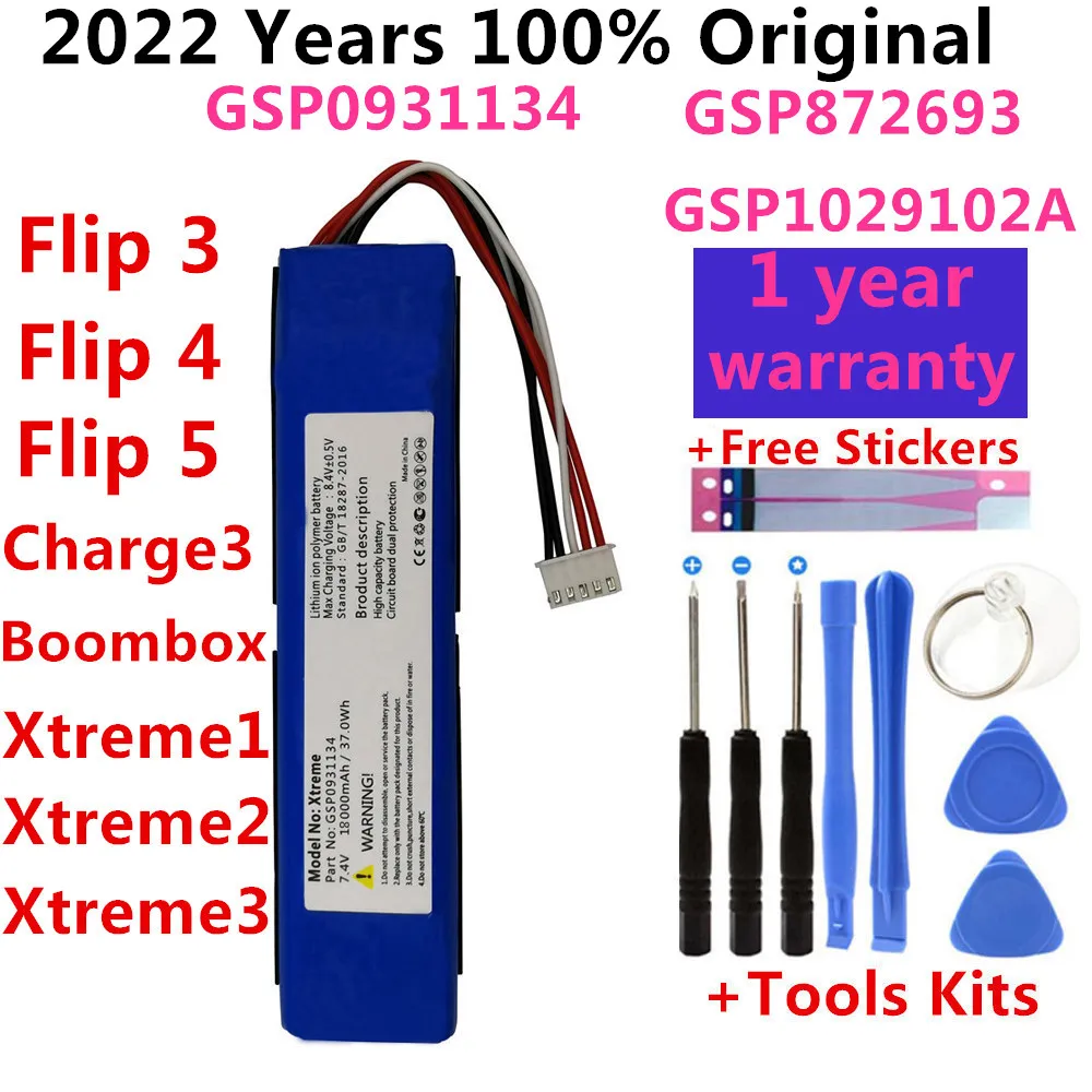 

100% Original New for JBL xtreme 1 2 3 Speaker Battery for JBL Flip 4 / Flip 3 / Flip 5 / Boombox / Charge 3 Batterie with tools
