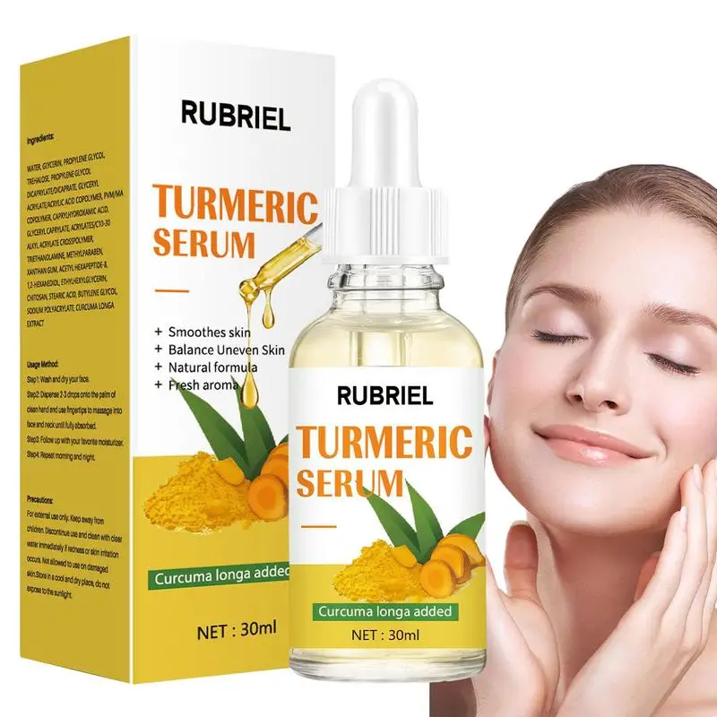 

Face Whitening Serum Anti-aging Moisturizer 30ml Turmeric Essential Oil Lifting Essence Anti-Wrinkle Lighten Spots Skin Care