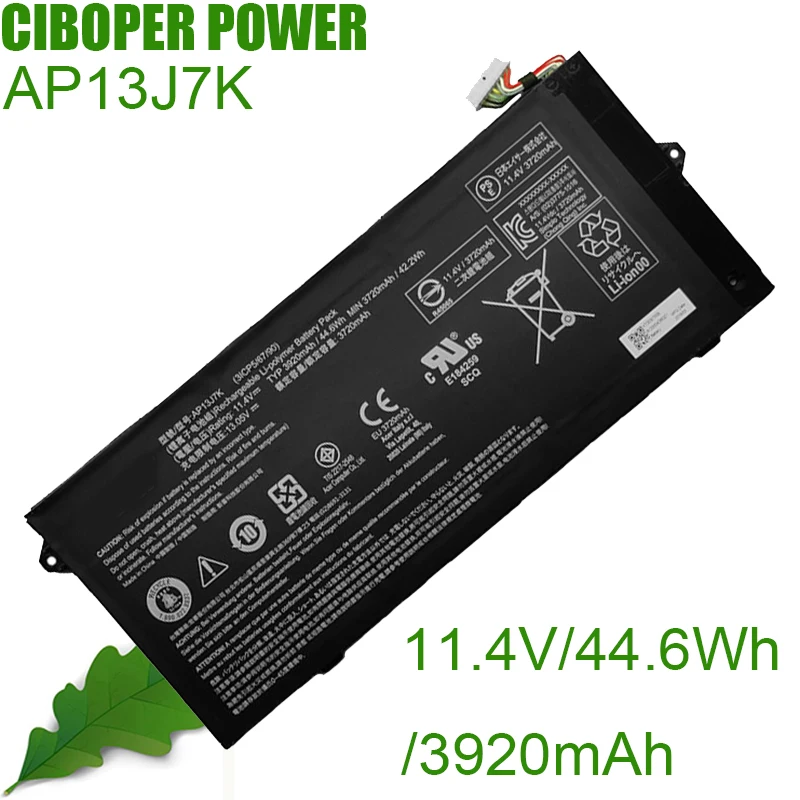 CP настоящая аккумуляторная батарея для ноутбука AP13J7K 11,4 V/3920mAh/44,6 WH для ноутбука серии Chromebook C740
