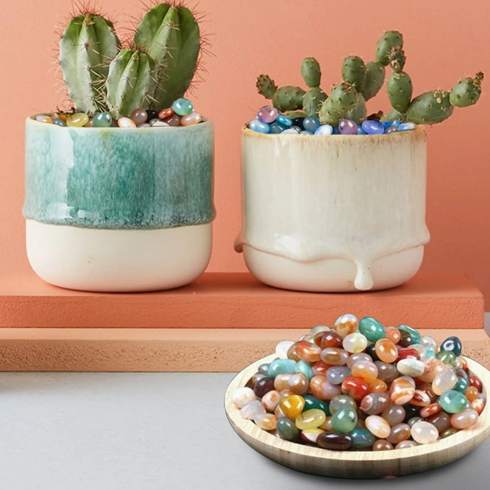 

Pebbles Rain Stone Plant Flower Pot Decoration Fish Tank Five-color Succulent Paving Stone Outdoor Garden Yard Decoration