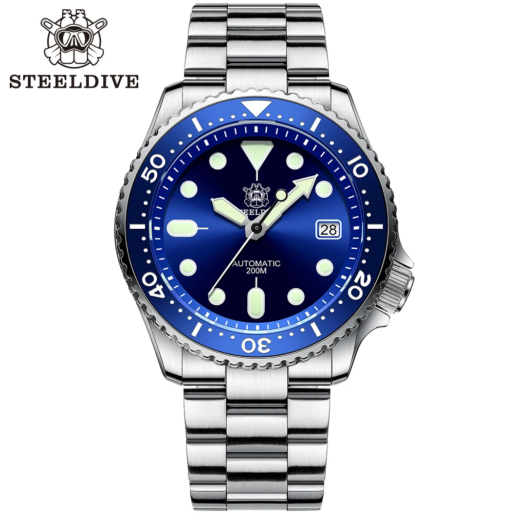 

Steeldive SD1996 Blue Color Mechanical Watch Men 200m Diver Watch Mens NH35 Automatic Watch Men