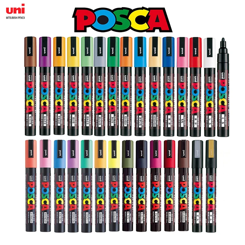 

Набор фломастеров для рисования Uni Posca, Япония, фотография, 7, 8, 12, 15, 21, 24, 28, набор цветов, нетоксичные на водной основе
