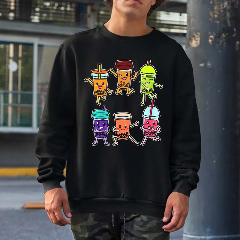 

Свитшот Boba Tapioca с жемчужинами, пузырьками, молочным чаем, напитком, чаем, графическим рисунком, мужская и женская уличная одежда, топы с круглым вырезом и капюшоном, толстовки из 100% хлопка